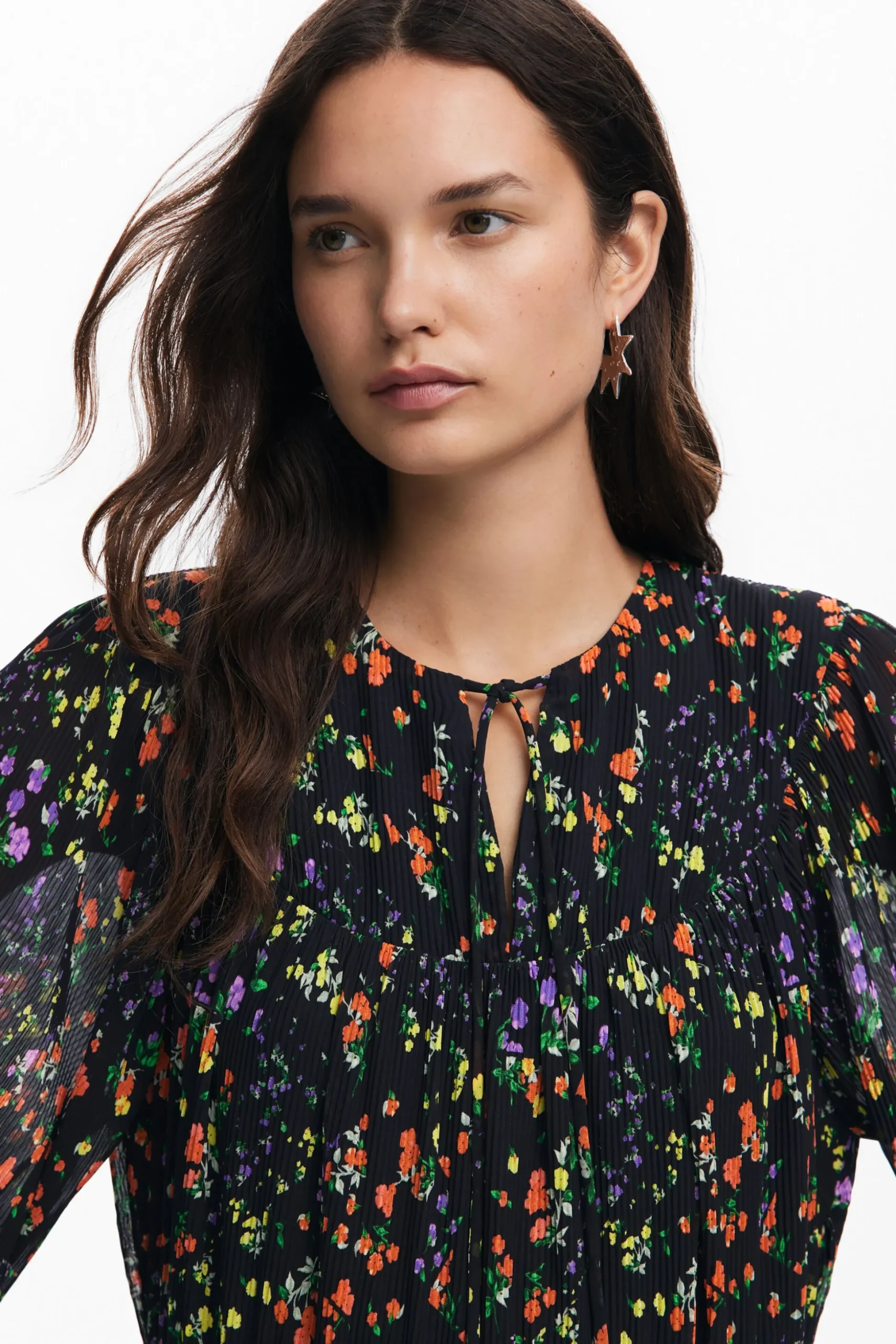 Vestido midi flores