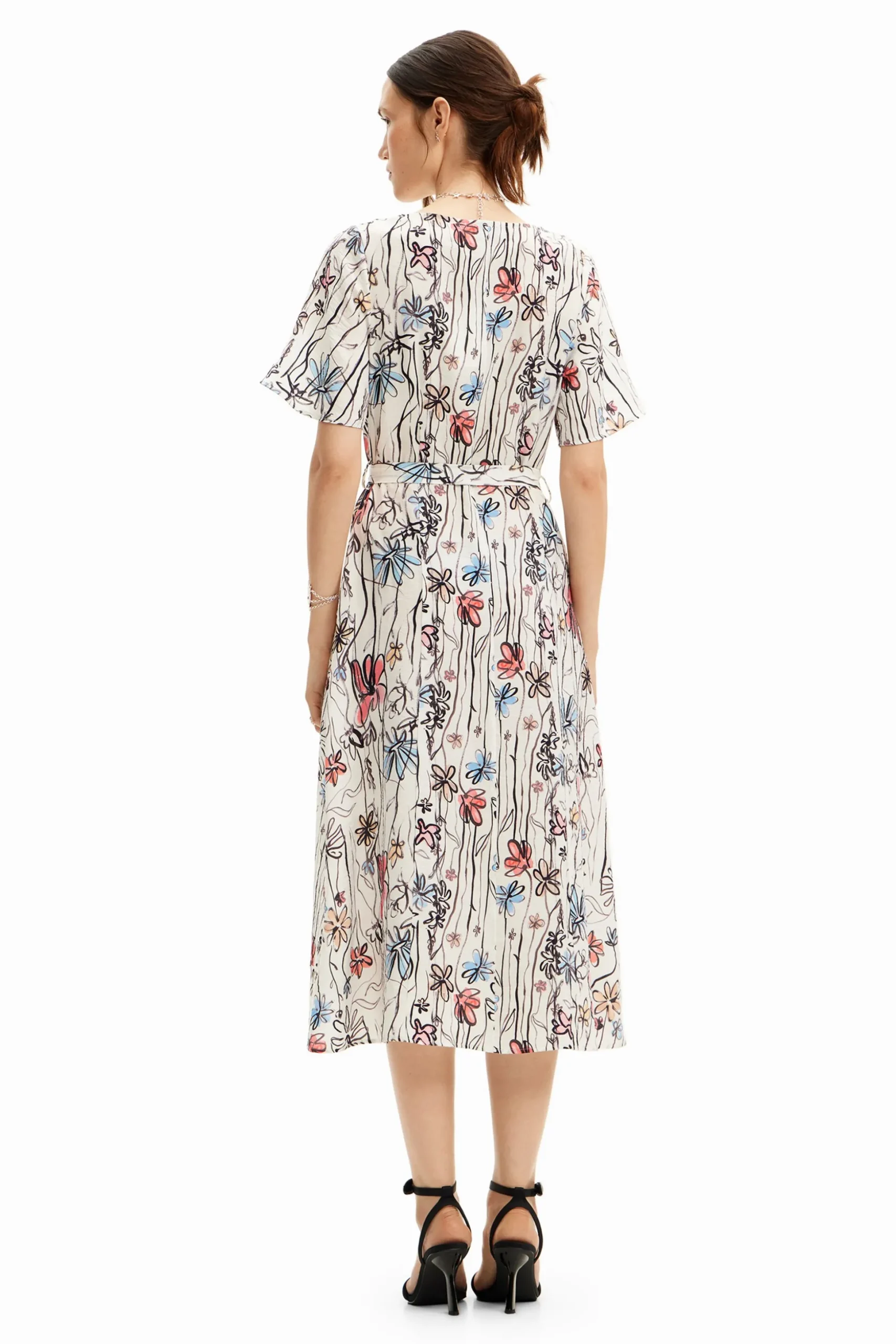 Vestido midi flores