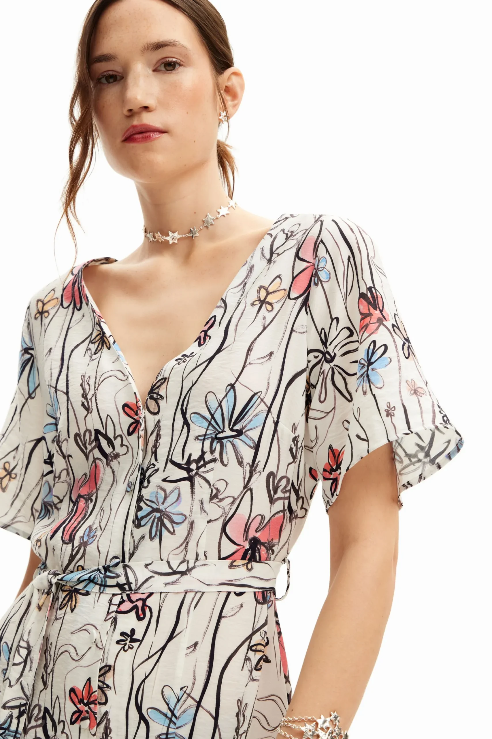 Vestido midi flores