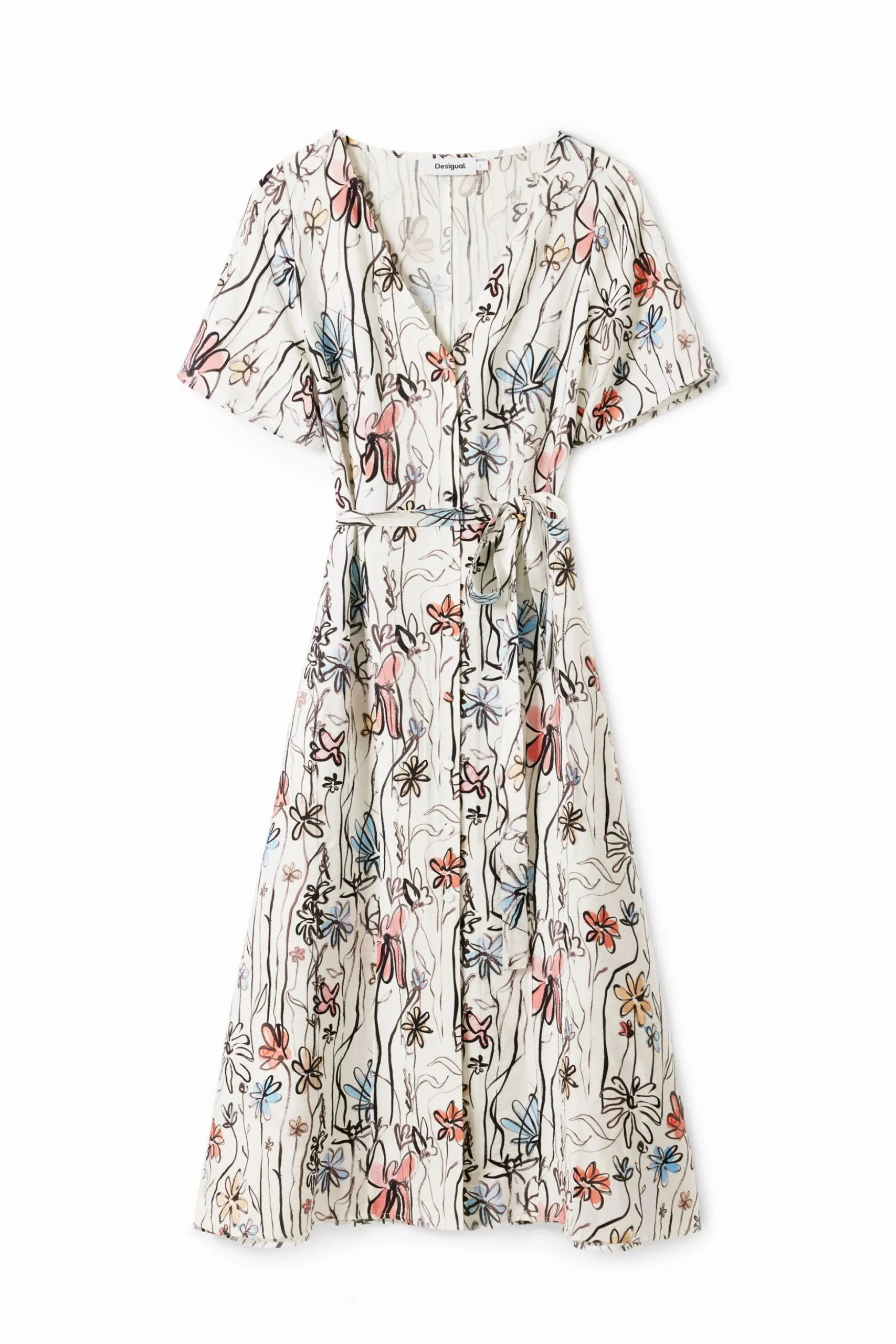 Vestido midi flores