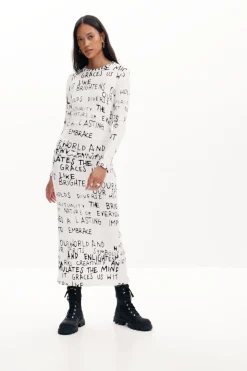Vestido midi frase