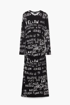 Vestido midi frases