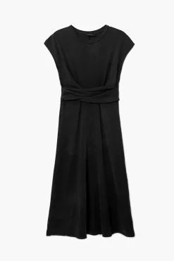 Vestido midi frunces
