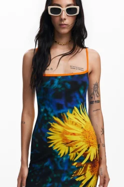 Vestido midi girasoles