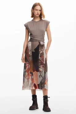 Vestido midi híbrido flores