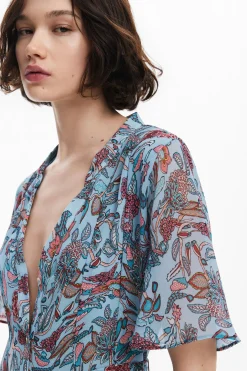 Vestido midi motivos florales
