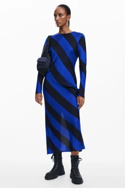 Vestido midi rayas