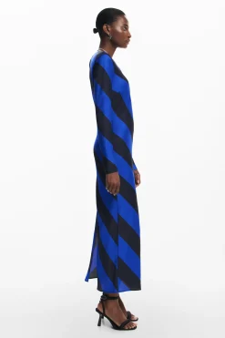Vestido midi rayas