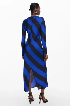 Vestido midi rayas