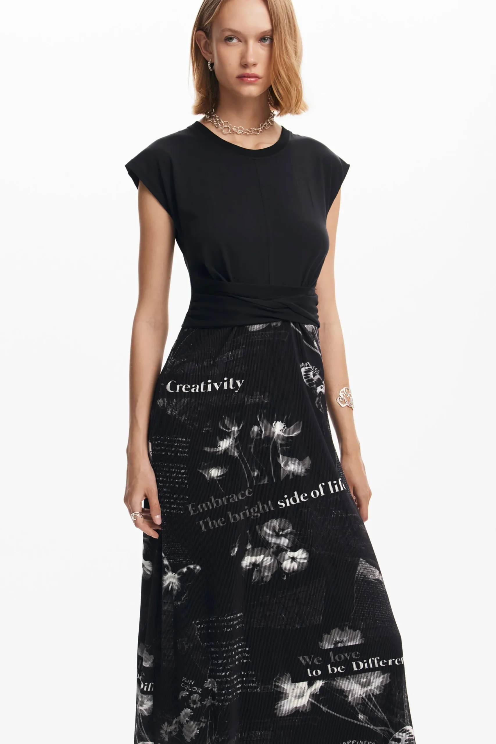 Vestido midi textos