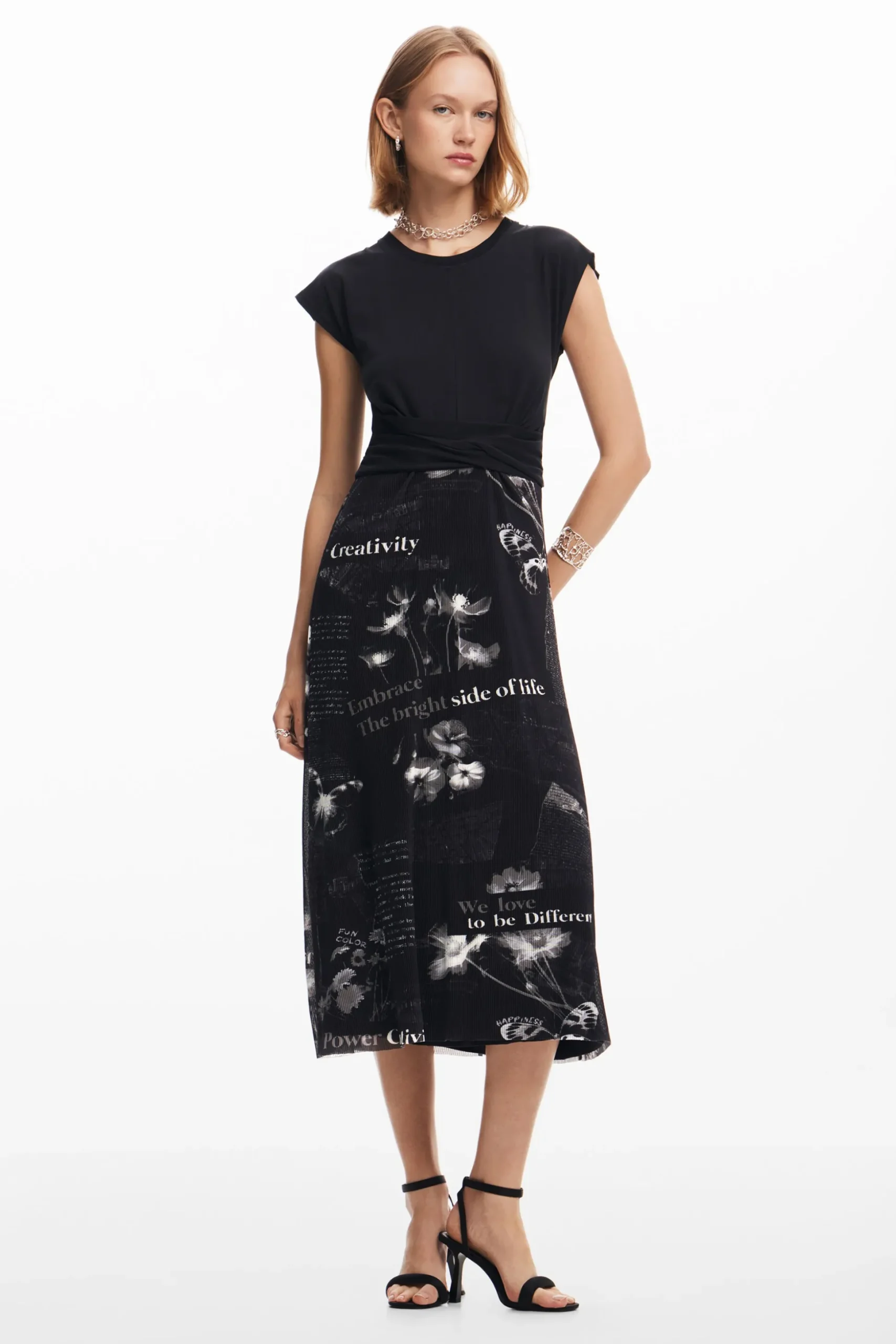 Vestido midi textos