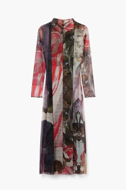 Vestido midi tul estampado