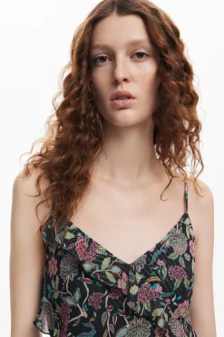 Vestido midi volantes
