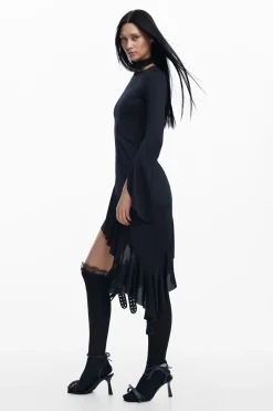 Vestido negro asimétrico María Escoté