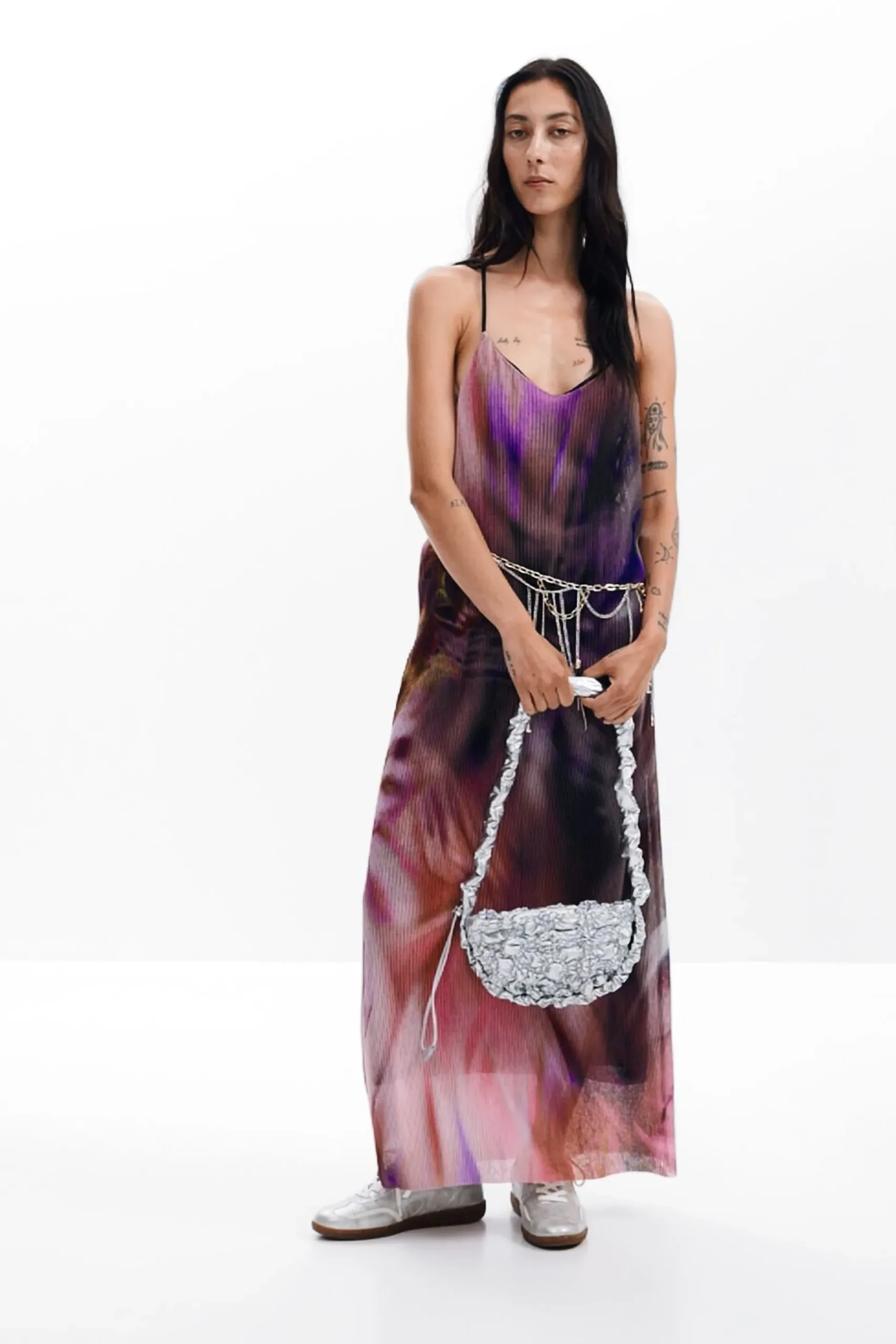 Vestido plisado estampado floral