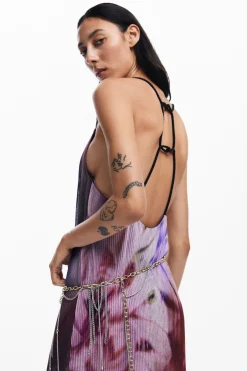 Vestido plisado estampado floral