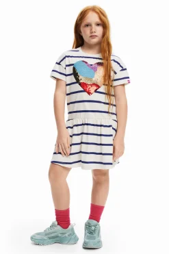 Vestido rayas corazón