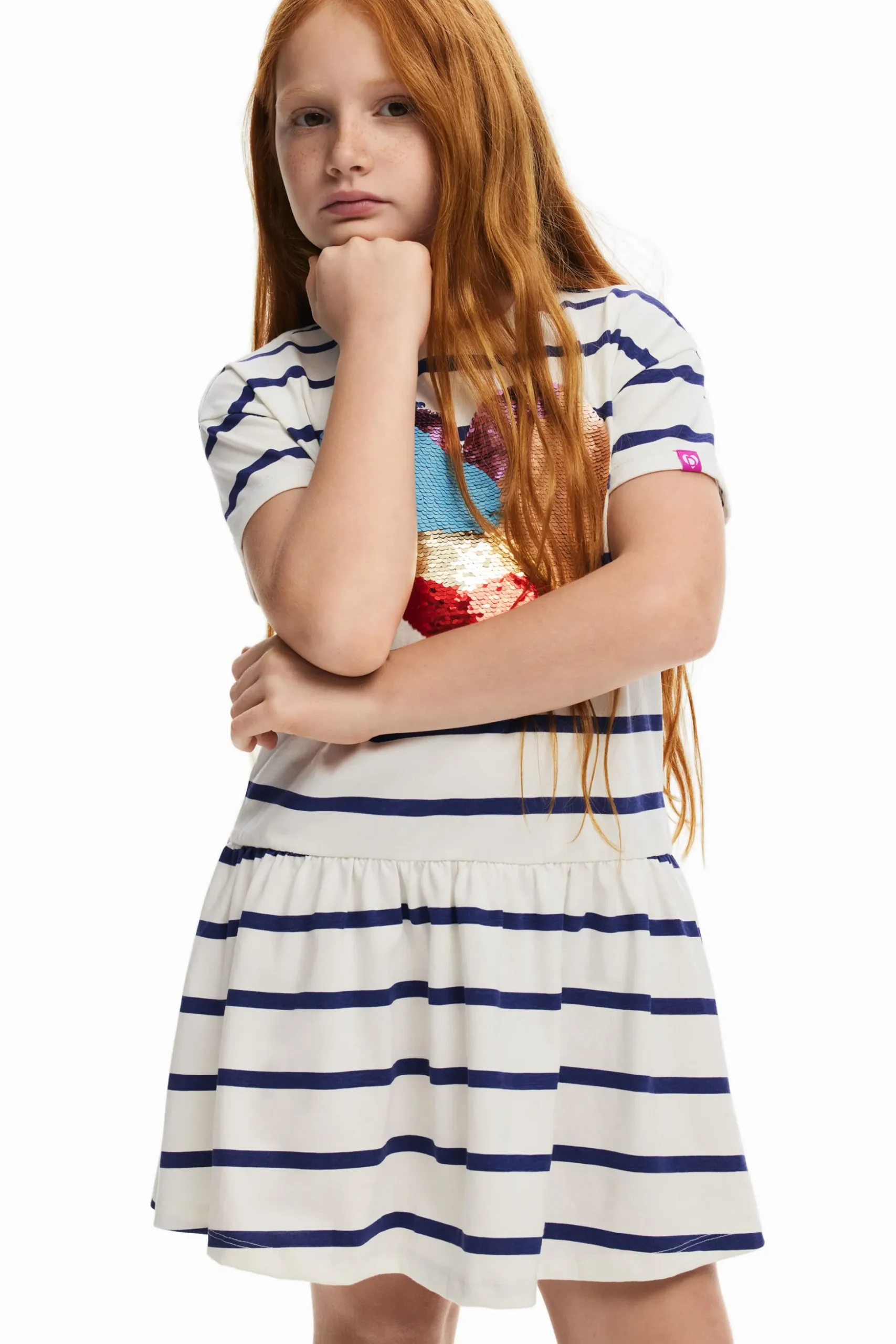 Vestido rayas corazón