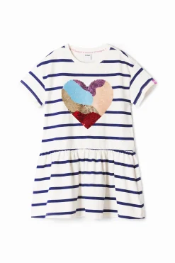 Vestido rayas corazón